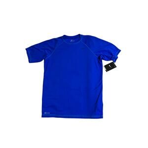 Nike men FITTED Dri-Fit Royal Blue Short Sleeve Sport T Shirt Sz S Running